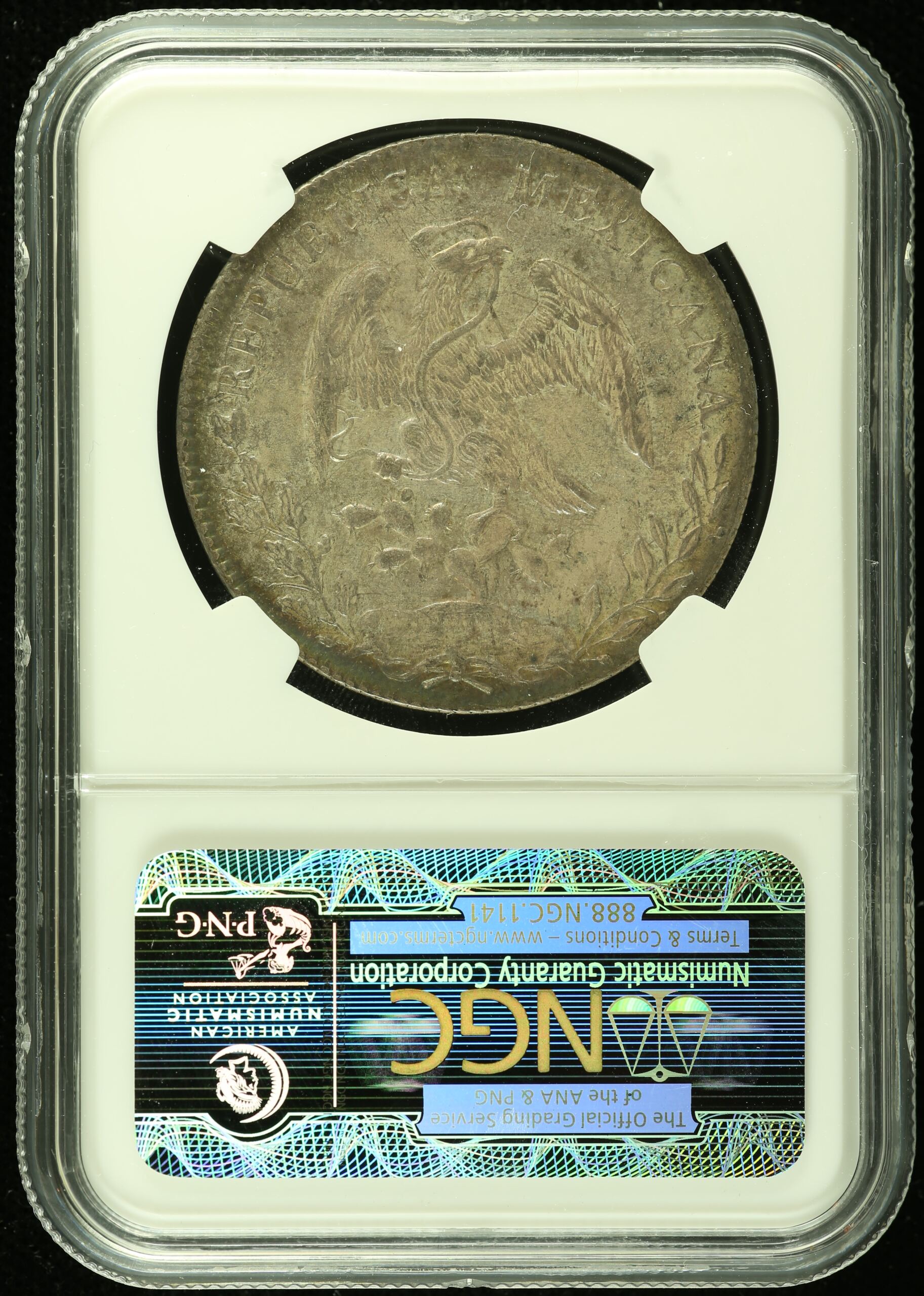 Guanajuato Mexican Coins Republic 8 Reales Guanajuato 8 Reales 1897 Go RS NGC MS61 0113320 Guanajuato 8 Reales 1897 Go RS NGC MS61 0113320Guanajuato 8 Reales 1897 Go RS NGC MS61 0113320 - Image 2