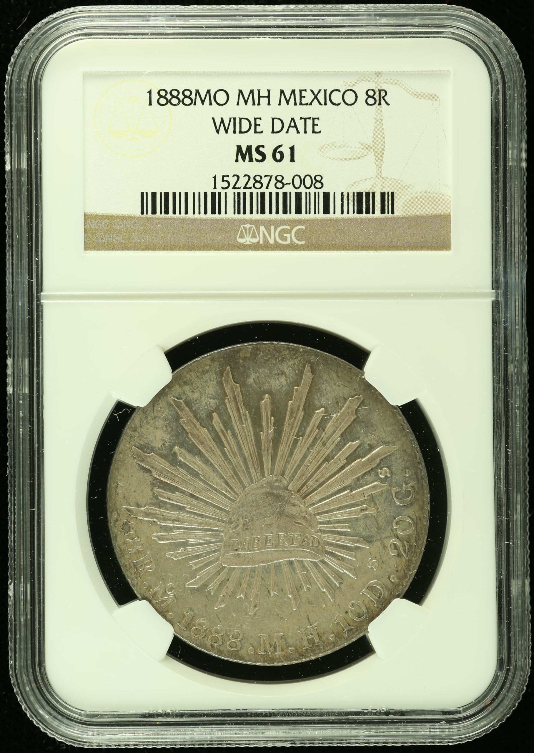 Mexican Coins Mexico City Republic 8 Reales Mexico City 8 Reales 1888 Mo MH NGC MS61 0113322 Mexico City 8 Reales 1888 Mo MH NGC MS61 0113322Mexico City 8 Reales 1888 Mo MH NGC MS61 0113322