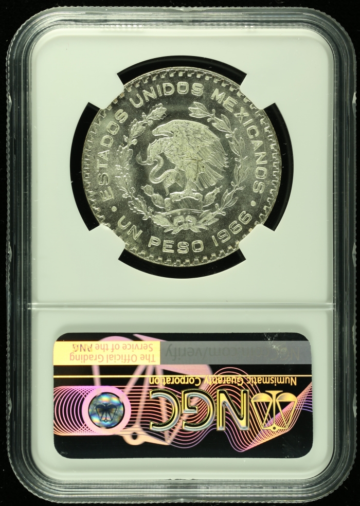 Modern Silver & Minors Peso 1966 Mo NGC MS66+ 0114723Modern Silver & Minors Peso 1966 Mo NGC MS66+ 0114723 - Image 2