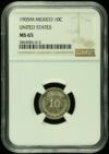 Modern Silver & Minors 10 Centavos 1905 M NGC MS65 k_36092