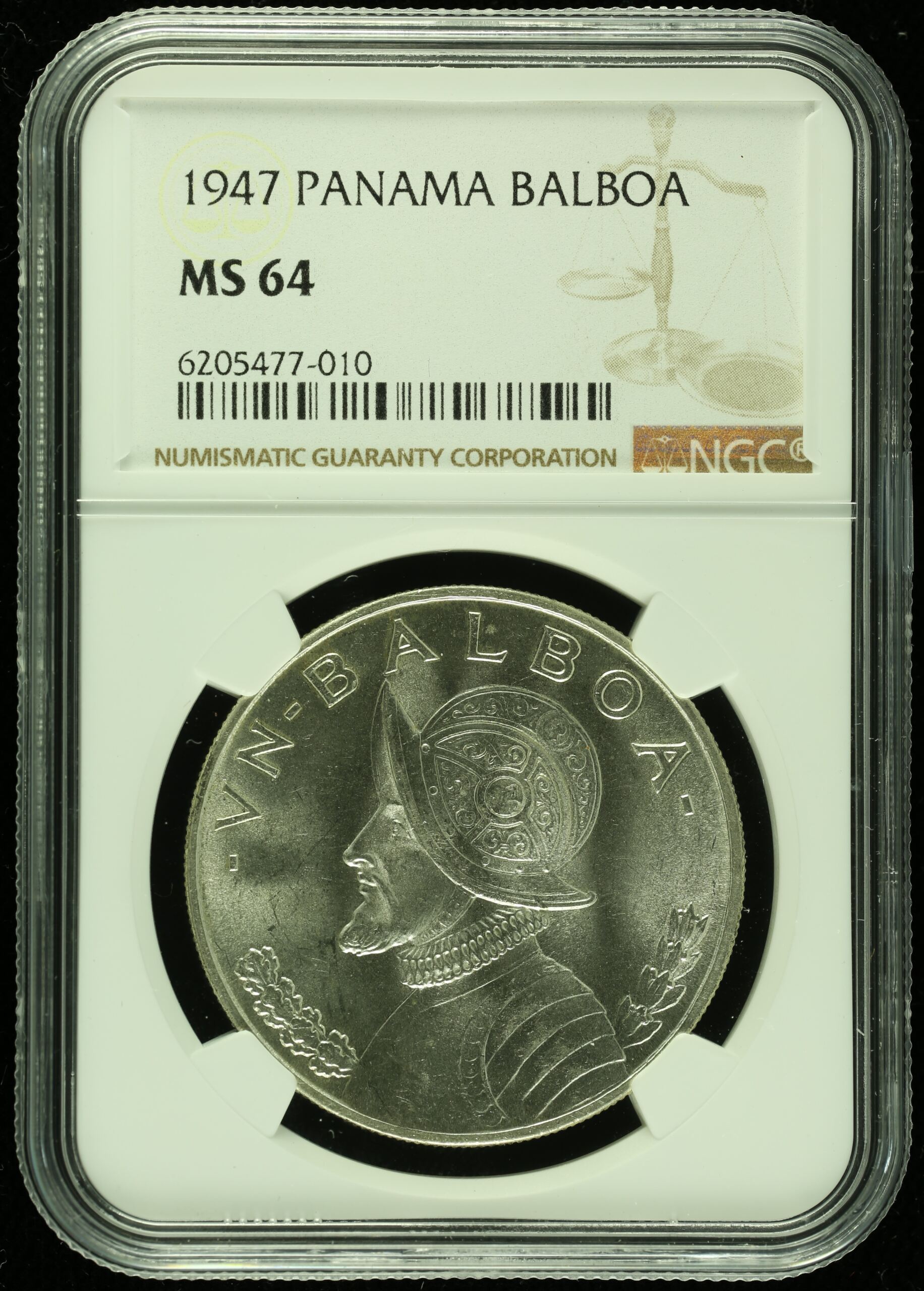 Latin American Coins Panama Panama Balboa 1947 NGC MS64 0116389 Panama Balboa 1947 NGC MS64 0116389Panama Balboa 1947 NGC MS64 0116389