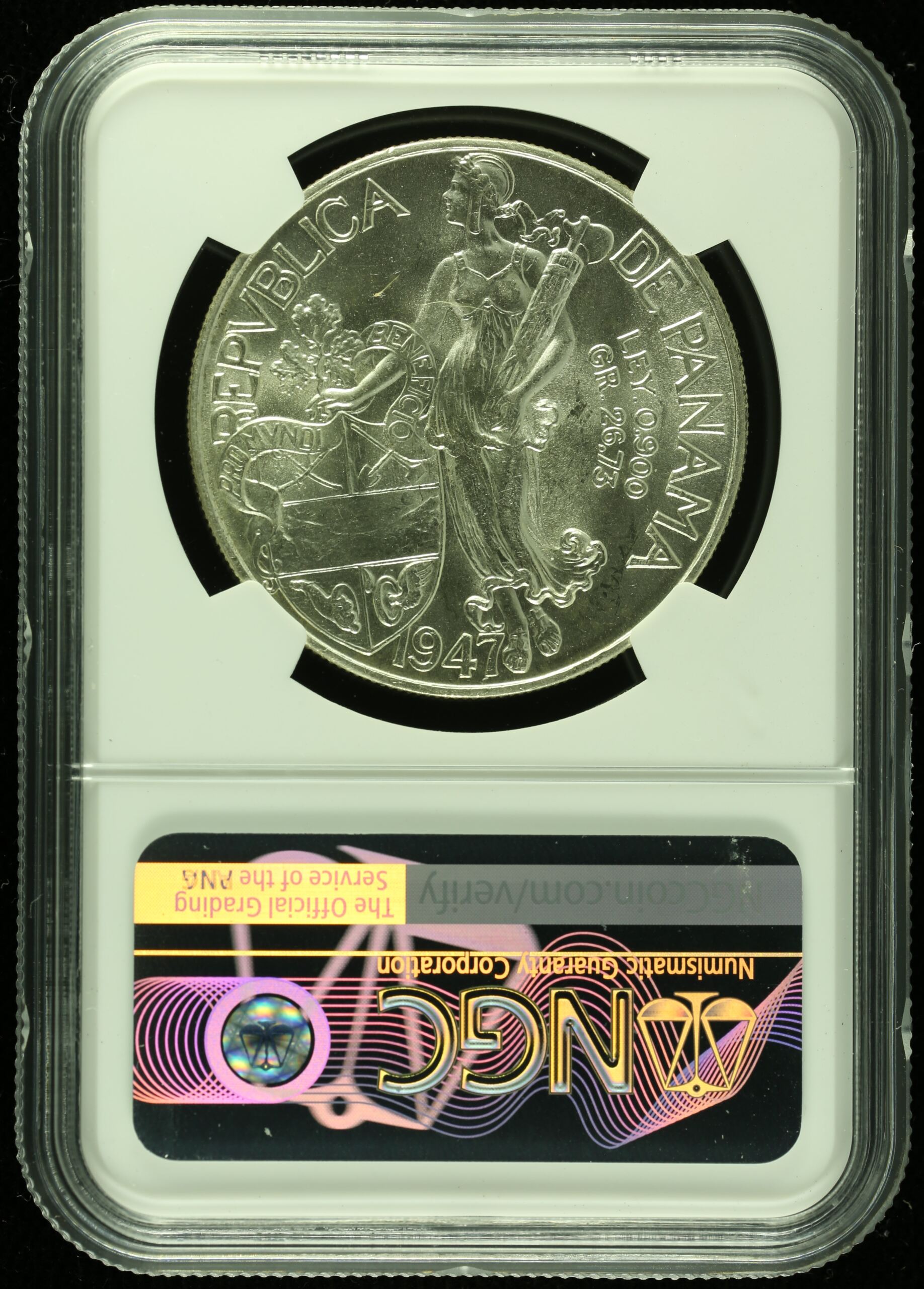Latin American Coins Panama Panama Balboa 1947 NGC MS64 0116389 Panama Balboa 1947 NGC MS64 0116389Panama Balboa 1947 NGC MS64 0116389 - Image 2