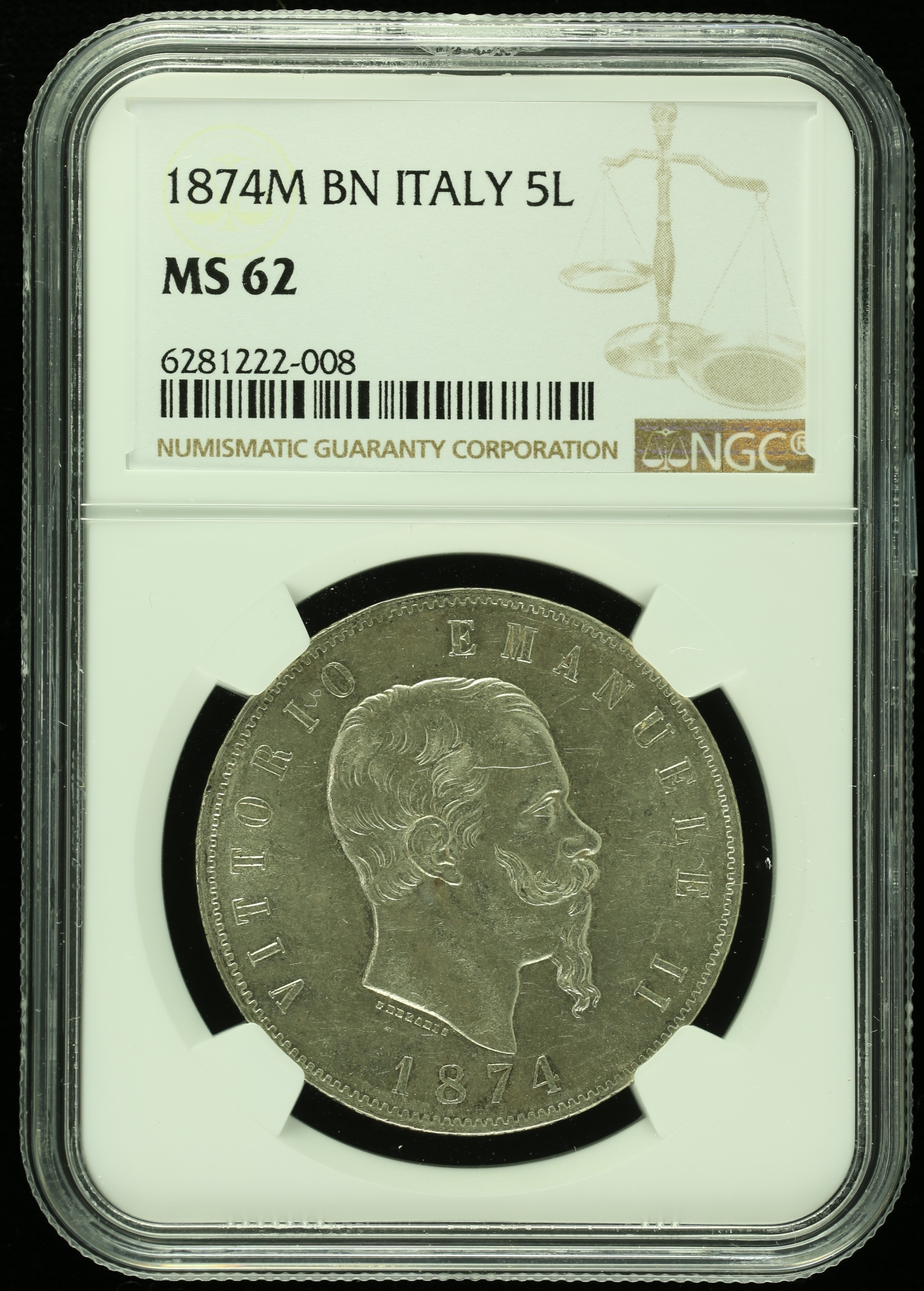 Europe Italy/San Marino/Vatican World Coins Italy/San Marino/Vatican 5 Lire 1874 M BN NGC MS62 0119061 Italy/San Marino/Vatican 5 Lire 1874 M BN NGC MS62 0119061Italy/San Marino/Vatican 5 Lire 1874 M BN NGC MS62 0119061