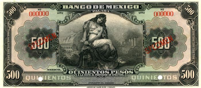 Banco De Mexico 500 Pesos M4620 f_34236