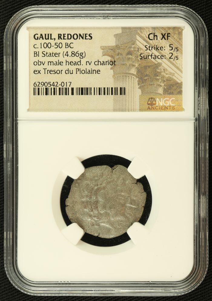 Celtic Redones Gaul c.100-50 BC BI Stater NGC Ch XF 0121398Celtic Redones Gaul c.100-50 BC BI Stater NGC Ch XF 0121398