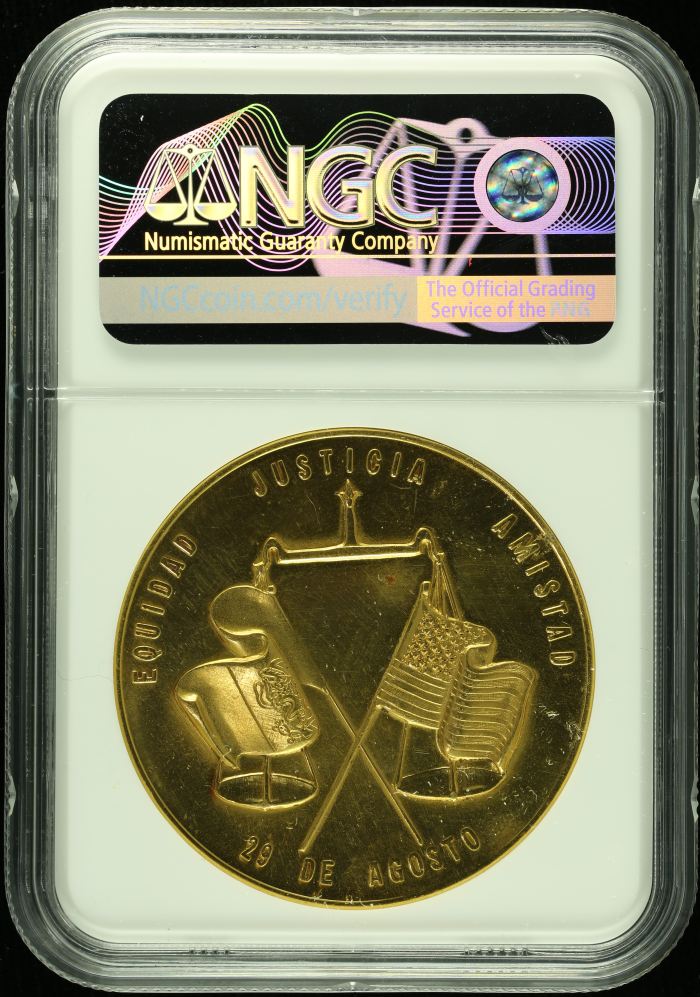 Modern Gold El Chamizal Medal 1963 NGC MS62PL 0125226