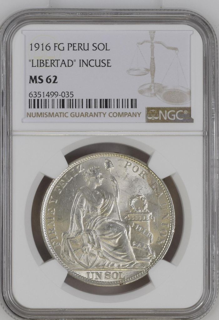 Peru Sol 1916 FG NGC MS62 0125396