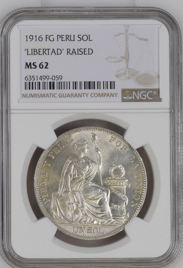 Peru Sol 1916 FG NGC MS62 0125399