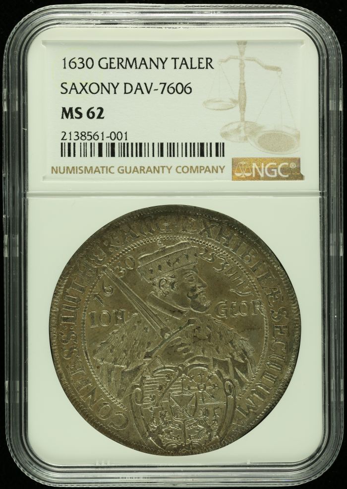 Germany Taler 1630 Saxony NGC MS62 0125234Germany Taler 1630 Saxony NGC MS62 0125234