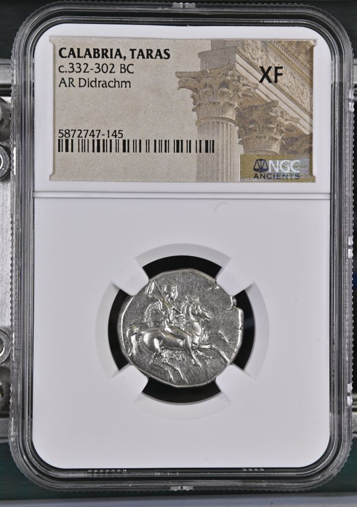 Calabria Taras c.332-302 BC AR Didrachm NGC XF 0126776