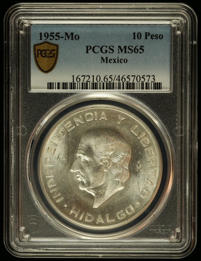 Modern Silver & Minors 10 Peso 1955 Mo PCGS MS65 0125953