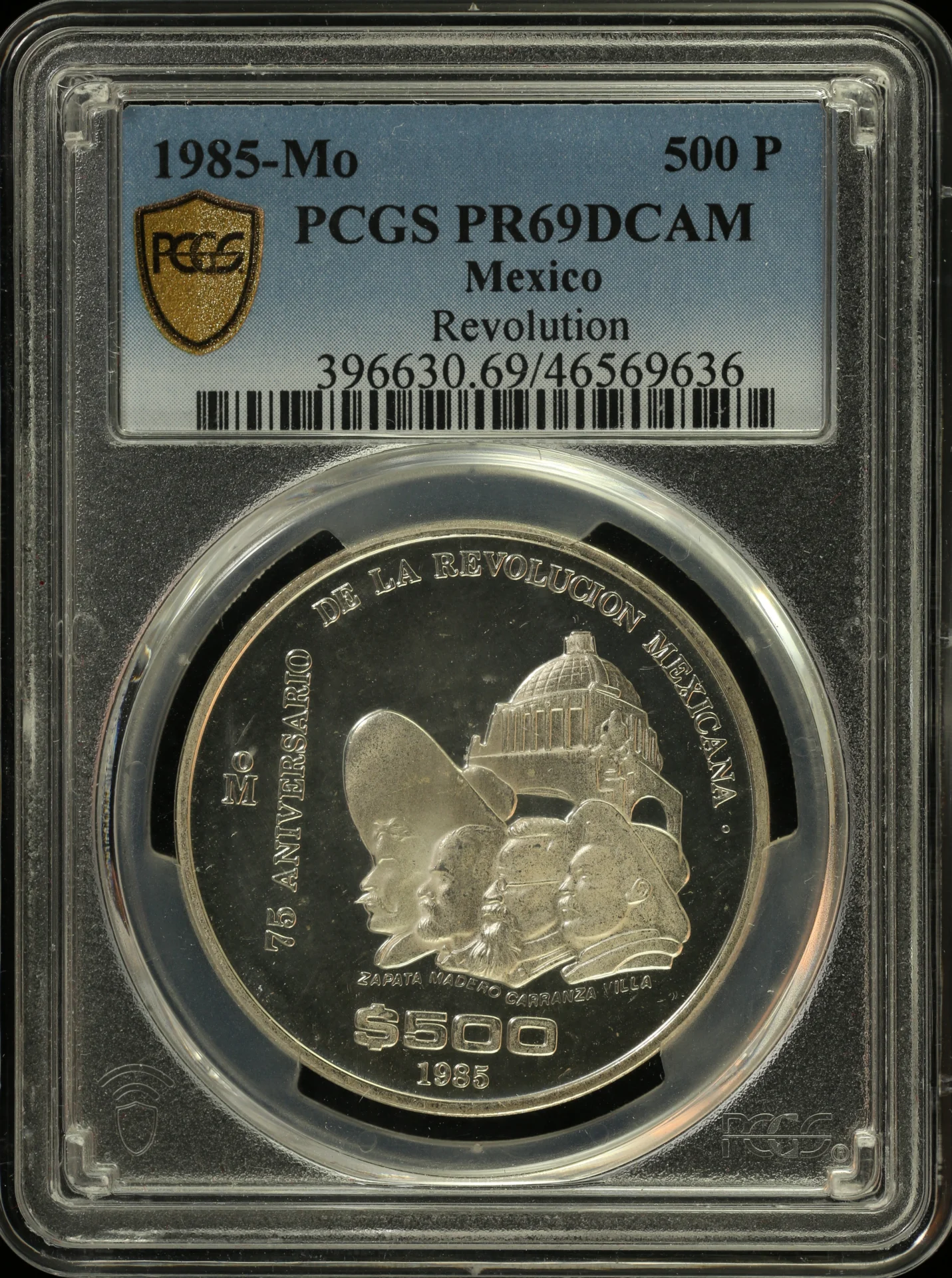 500 Peso Mexican Coins Modern Silver & Minors Modern Silver & Minors 500 Pesos 1985 Mo PCGS PR69DCAM 0125858 Modern Silver & Minors 500 Pesos 1985 Mo PCGS PR69DCAM 0125858