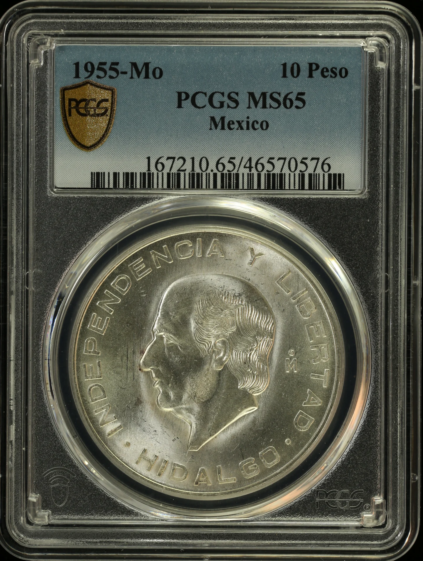 10 Peso Mexican Coins Modern Silver & Minors Modern Silver & Minors 10 Peso 1955 Mo PCGS MS65 0125950 Modern Silver & Minors 10 Peso 1955 Mo PCGS MS65 0125950Modern Silver & Minors 10 Peso 1955 Mo PCGS MS65 0125950