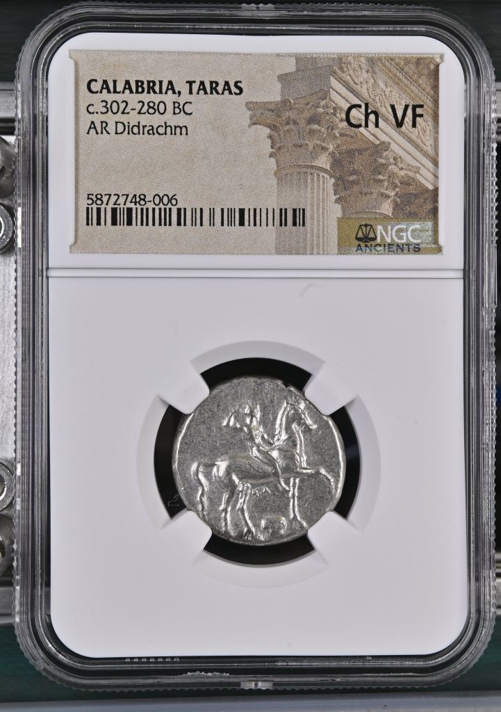 Calabria Taras c.302-280 BC AR Didrachm NGC Ch VF 0127217