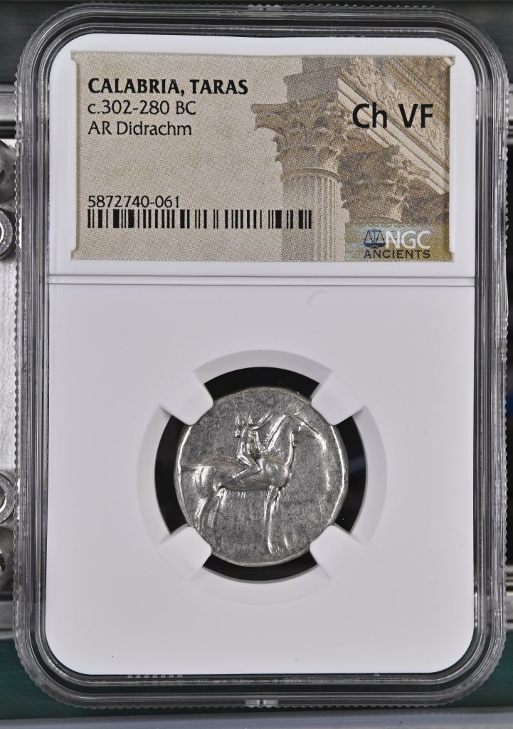 Calabria Taras c.302-280 BC AR Didrachm NGC Ch VF 0127270