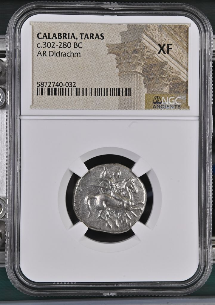 Calabria Taras c.302-280 BC AR Didrachm NGC XF 0127439