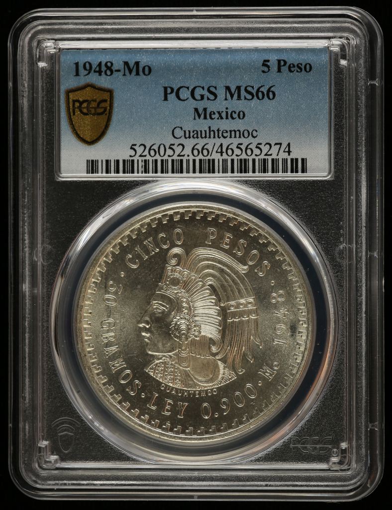 Modern Silver & Minors 5 Peso 1948 Mo PCGS MS66 0128546