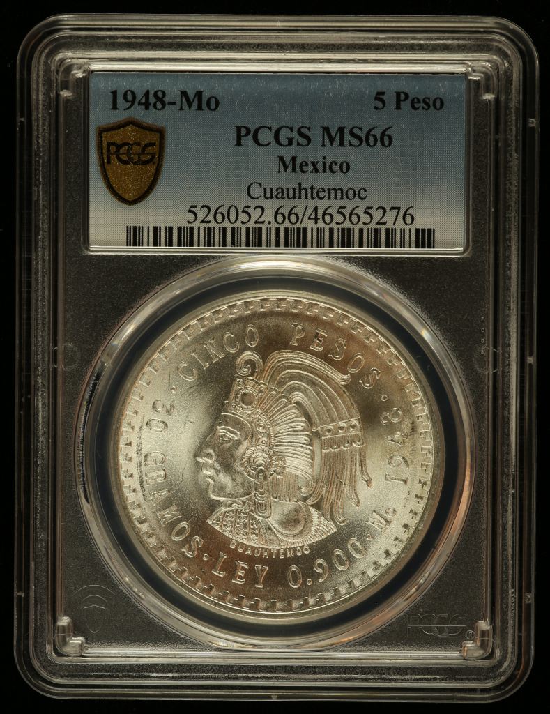 Modern Silver & Minors 5 Peso 1948 Mo PCGS MS66 0128549