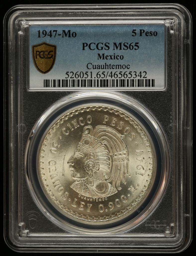 Modern Silver & Minors 5 Peso 1947 Mo PCGS MS65 0129022