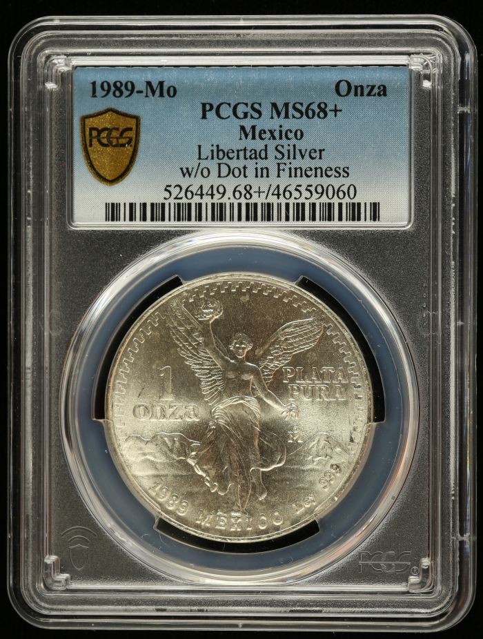 Modern Silver & Minors Onza 1989 Mo PCGS MS68+ 0129641Modern Silver & Minors Onza 1989 Mo PCGS MS68+ 0129641