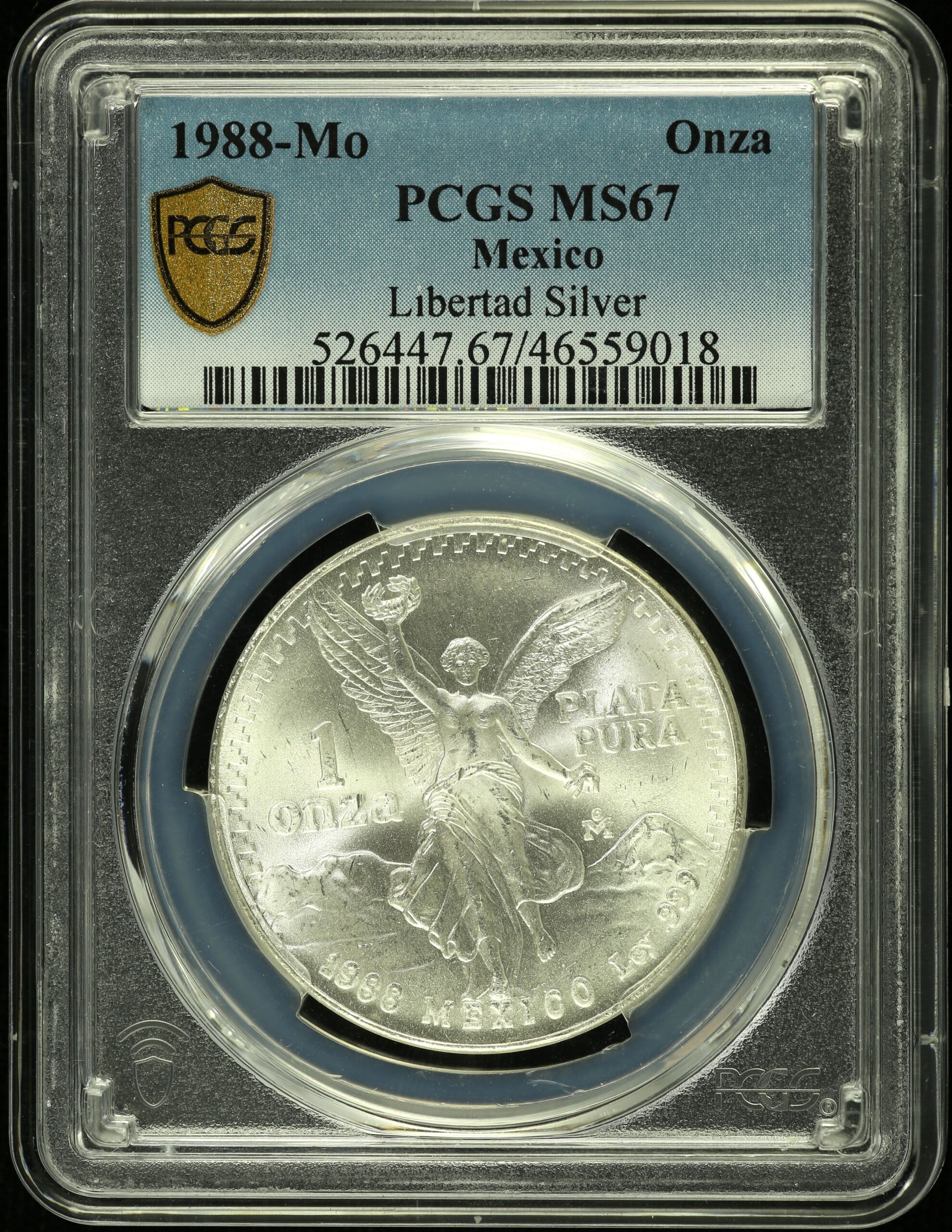 Modern Silver & Minors Onza 1988 Mo PCGS MS67 0129696