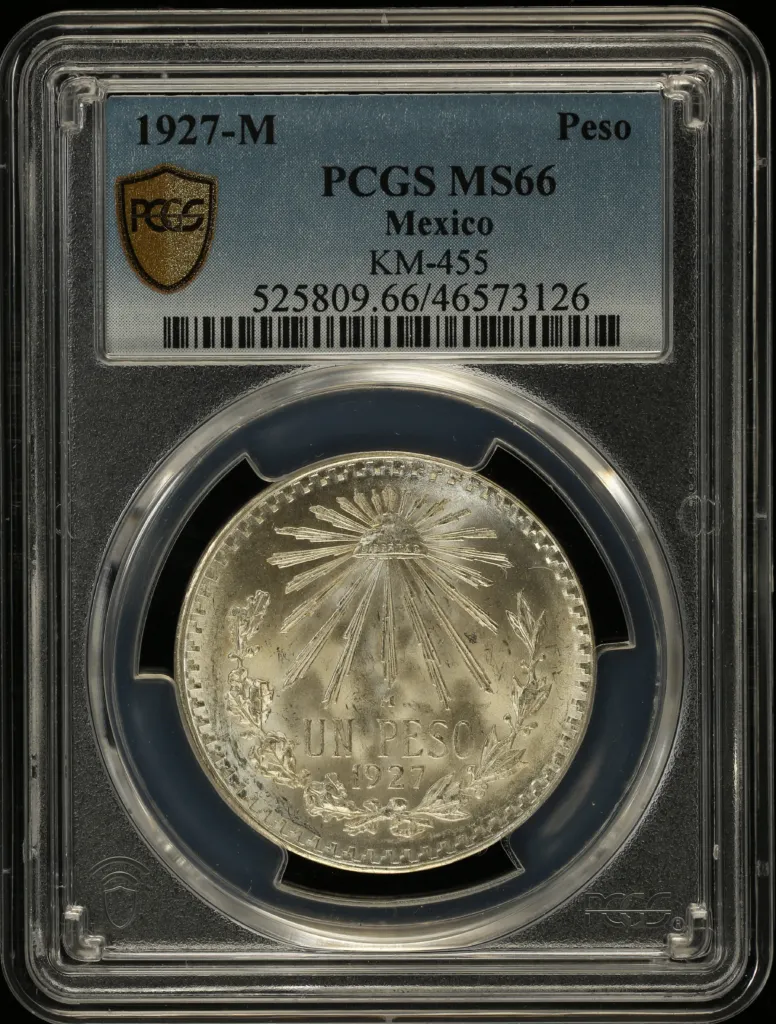 Modern Silver & Minors Peso 1927 M KM-455 PCGS MS66 0128219