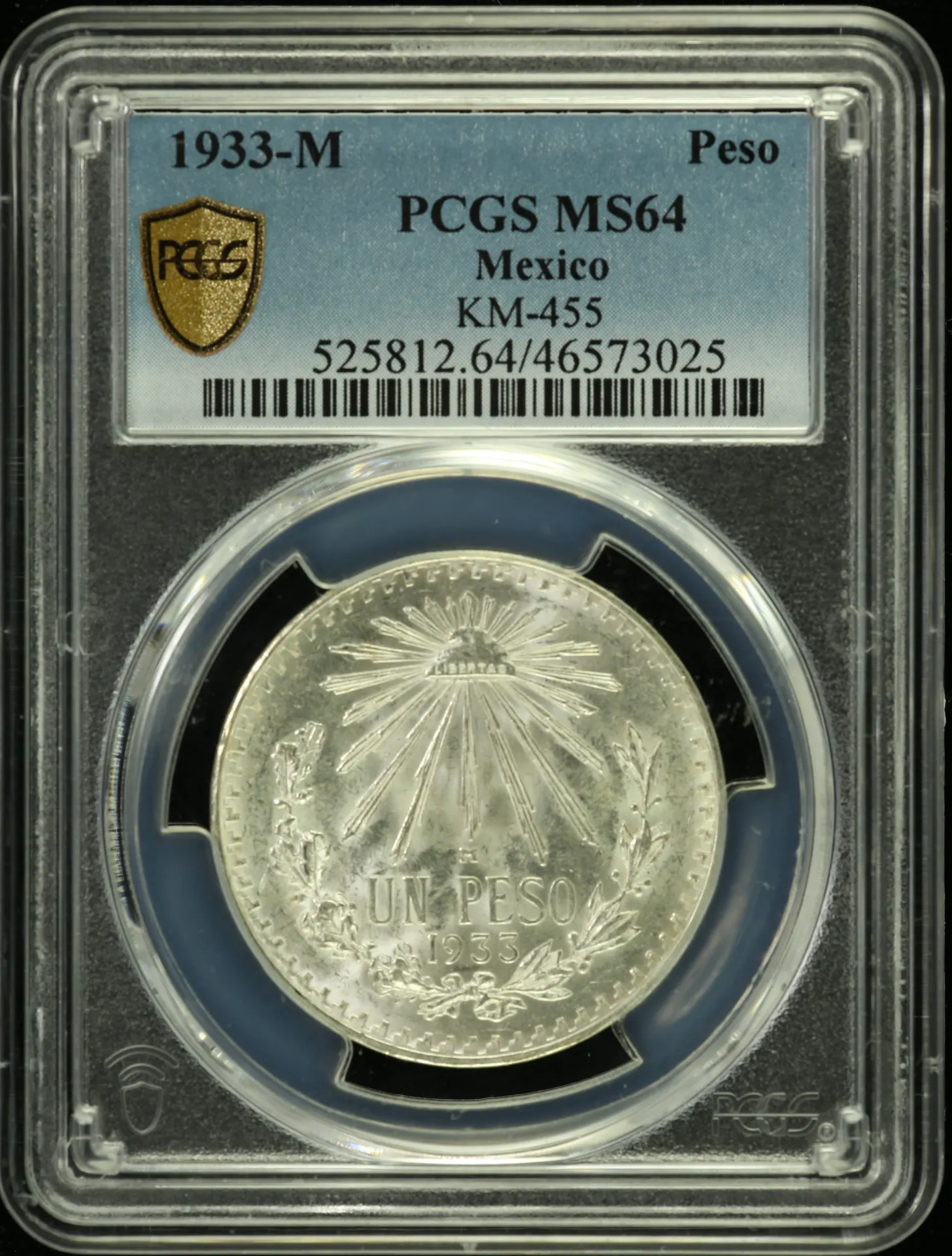 Mexican Coins Modern Silver & Minors Peso Modern Silver & Minors Peso 1933 M PCGS MS64 0128176 Modern Silver & Minors Peso 1933 M PCGS MS64 0128176Modern Silver & Minors Peso 1933 M PCGS MS64 0128176