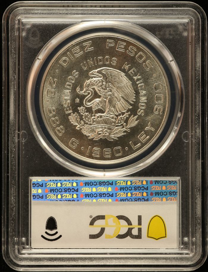 Modern Silver & Minors 10 Peso 1960 Mo PCGS MS65 0128593Modern Silver & Minors 10 Peso 1960 Mo PCGS MS65 0128593 - Image 2