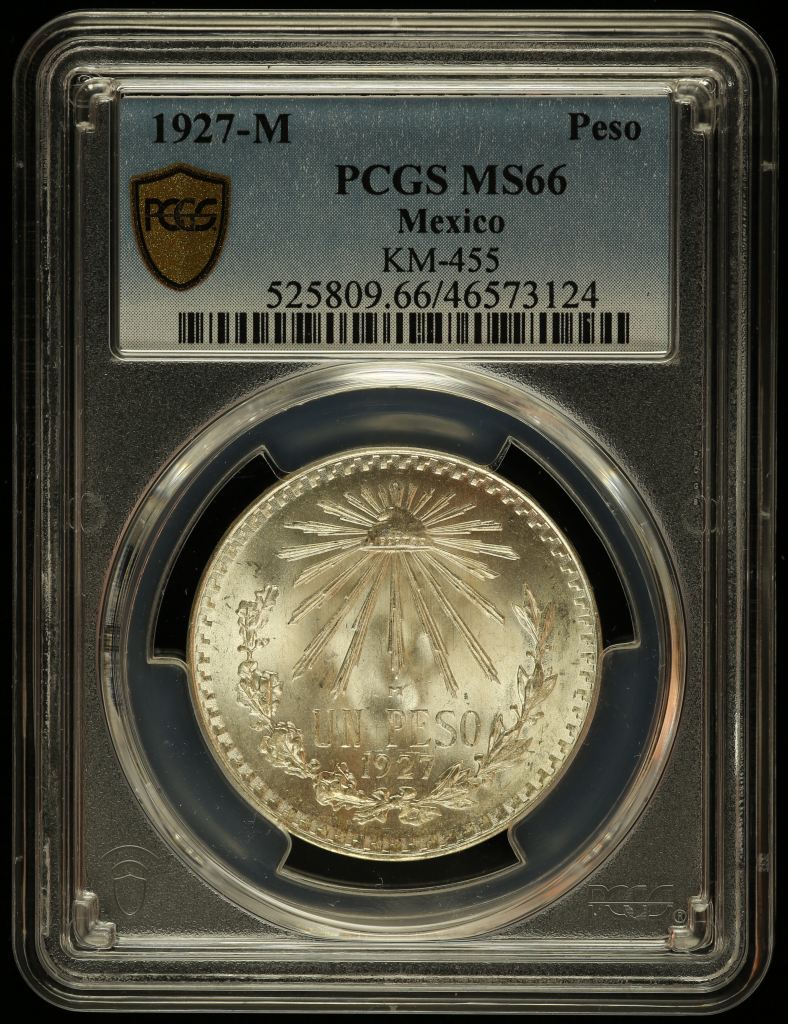 Modern Silver & Minors Peso 1927 M KM-455 PCGS MS66 0128220