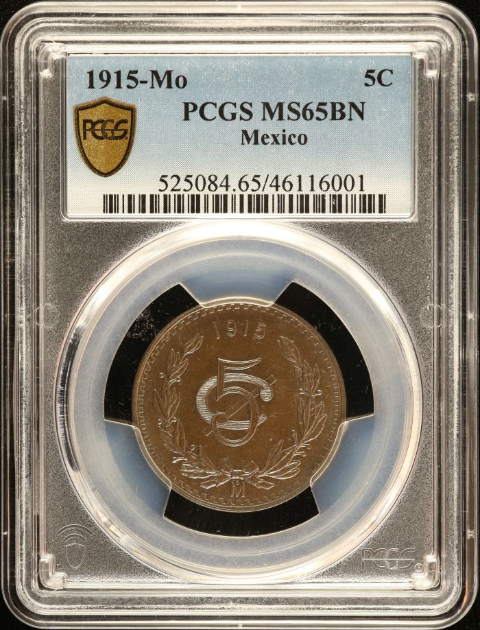 Modern Silver & Minors 5 Centavo 1915 Mo PCGS MS65BN 0129038Modern Silver & Minors 5 Centavo 1915 Mo PCGS MS65BN 0129038