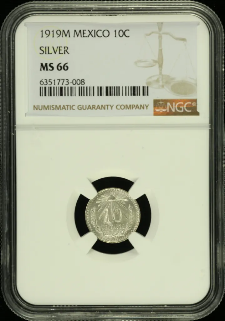 Modern Silver & Minors 10 Centavo 1919 M NGC MS66 0128678