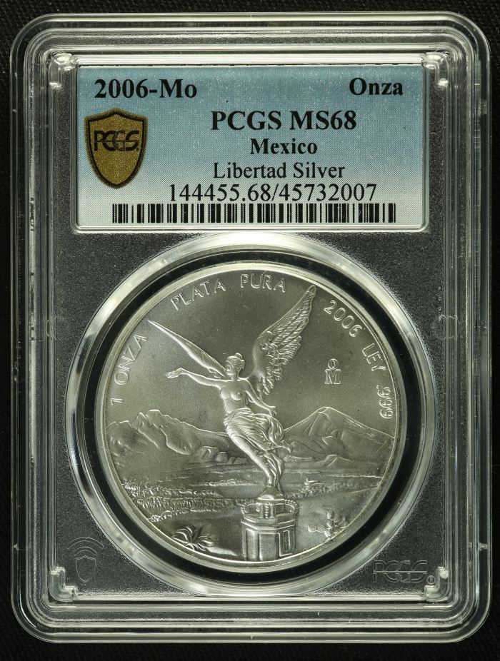 Modern Silver & Minors Onza 2006 Mo PCGS MS68 0128073Modern Silver & Minors Onza 2006 Mo PCGS MS68 0128073