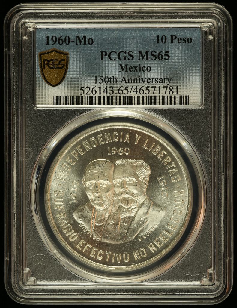 Modern Silver & Minors 10 Peso 1960 Mo PCGS MS65 0128586