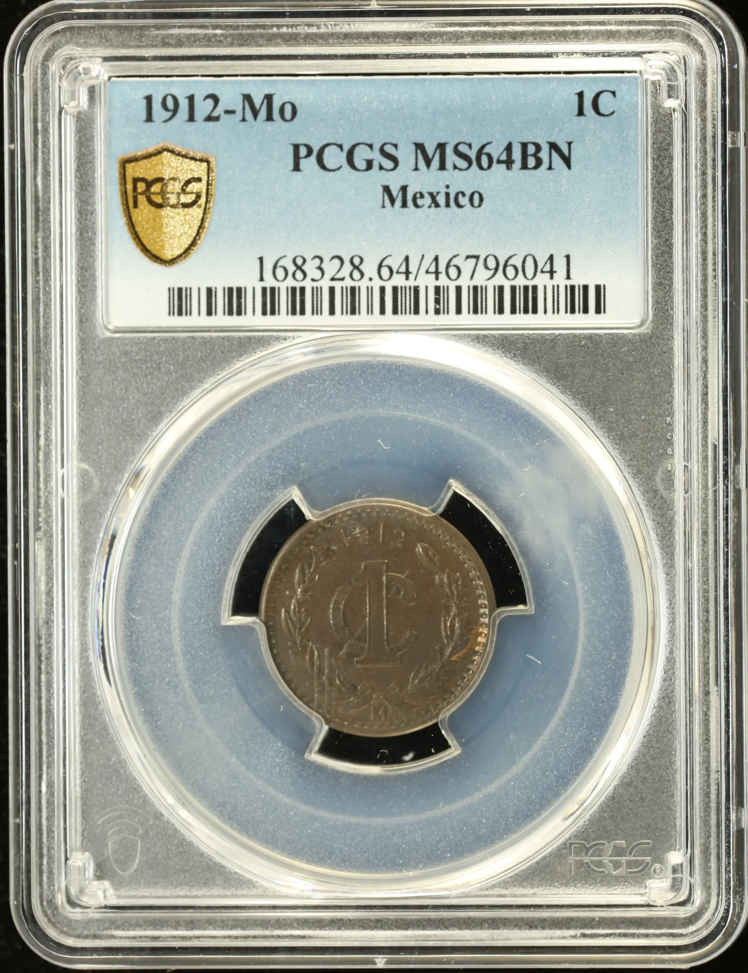Centavo Mexican Coins Modern Silver & Minors Modern Silver & Minors Centavo 1912 Mo PCGS MS64BN 0128296 Modern Silver & Minors Centavo 1912 Mo PCGS MS64BN 0128296