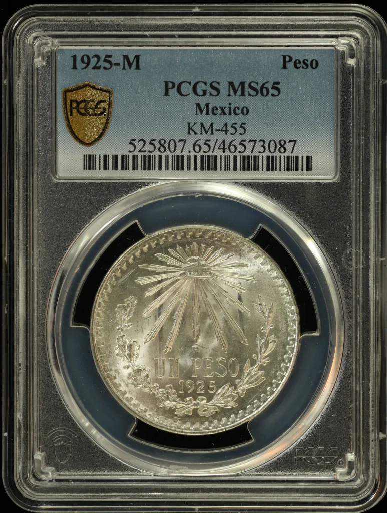 Mexican Coins Modern Silver & Minors Peso Modern Silver & Minors Peso 1925 M PCGS MS65 0128102 Modern Silver & Minors Peso 1925 M PCGS MS65 0128102
