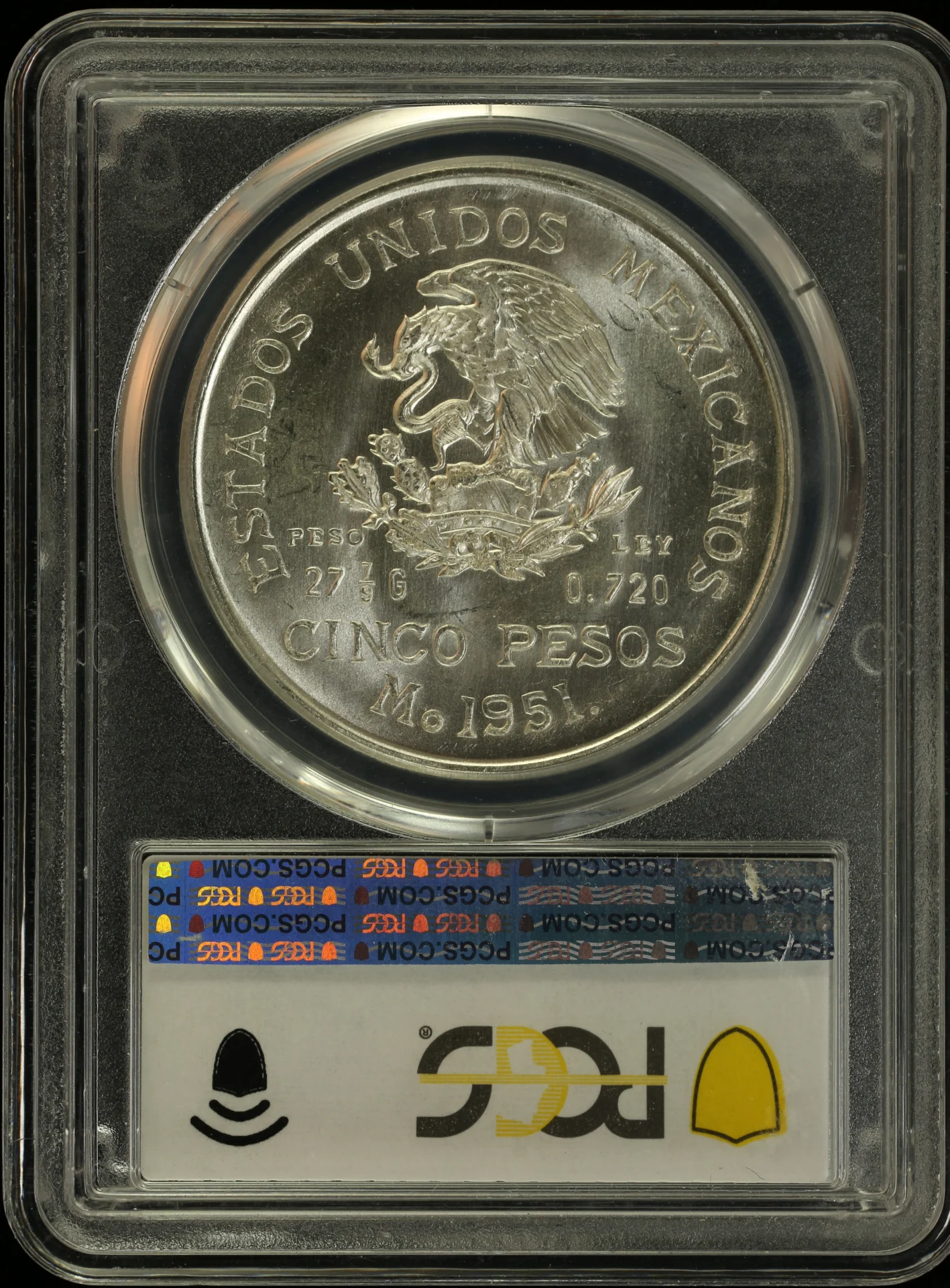 5 Peso Mexican Coins Modern Silver & Minors Modern Silver & Minors 5 Peso 1951 Mo PCGS MS65 0129502 Modern Silver & Minors 5 Peso 1951 Mo PCGS MS65 0129502Modern Silver & Minors 5 Peso 1951 Mo PCGS MS65 0129502 - Image 2