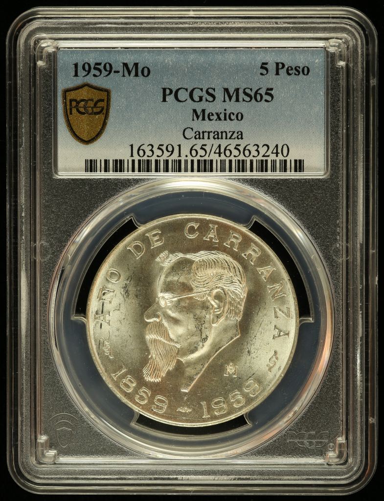 Modern Silver & Minors 5 Peso 1959 Mo PCGS MS65 0128945