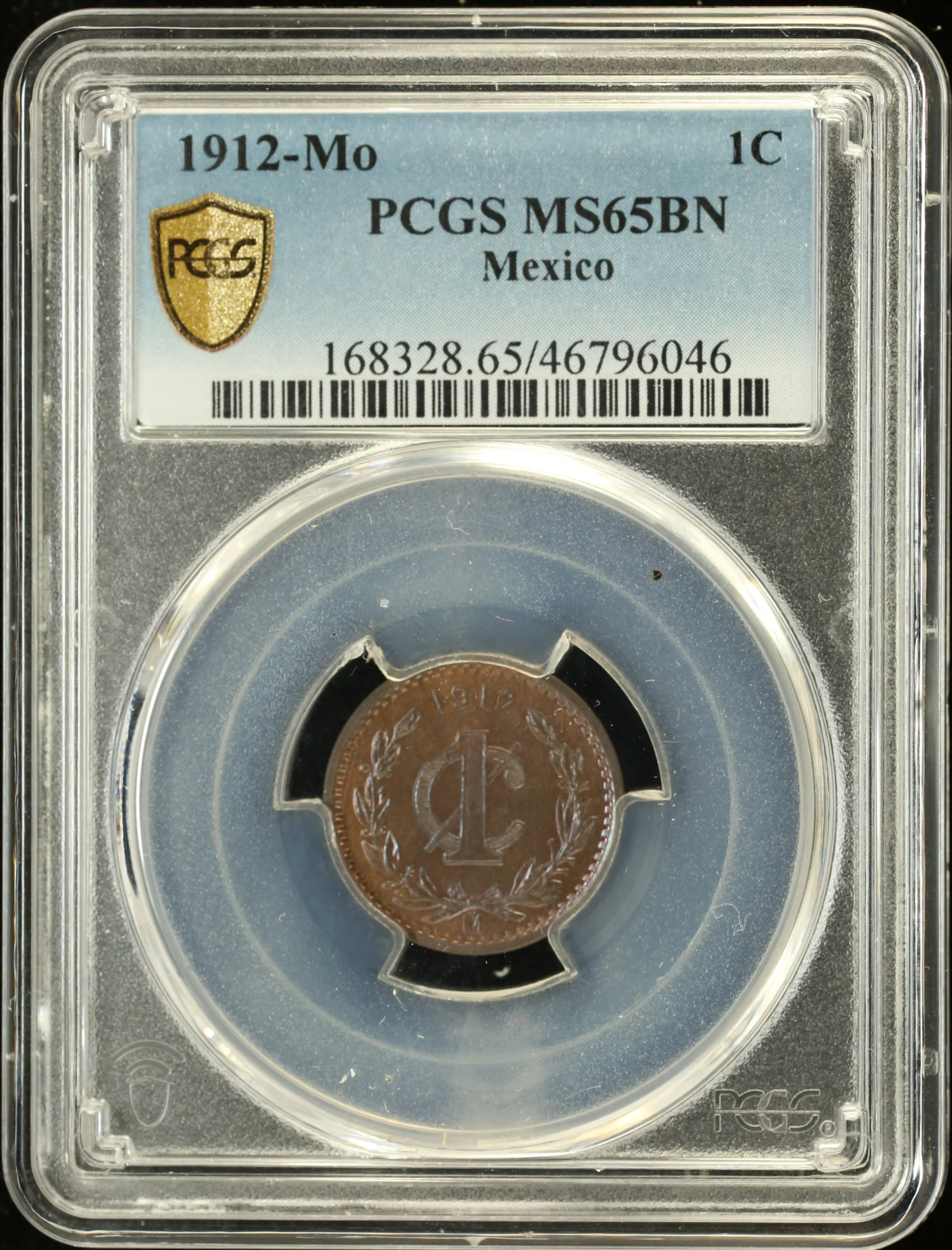 Centavo Mexican Coins Modern Silver & Minors Modern Silver & Minors Centavo 1912 Mo PCGS MS65BN 0128389 Modern Silver & Minors Centavo 1912 Mo PCGS MS65BN 0128389