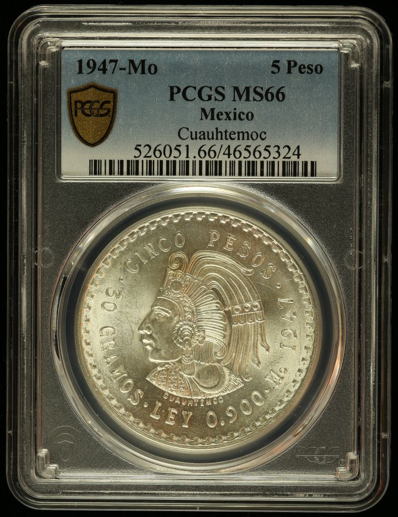 Modern Silver & Minors 5 Peso 1947 Mo PCGS MS66 0128986