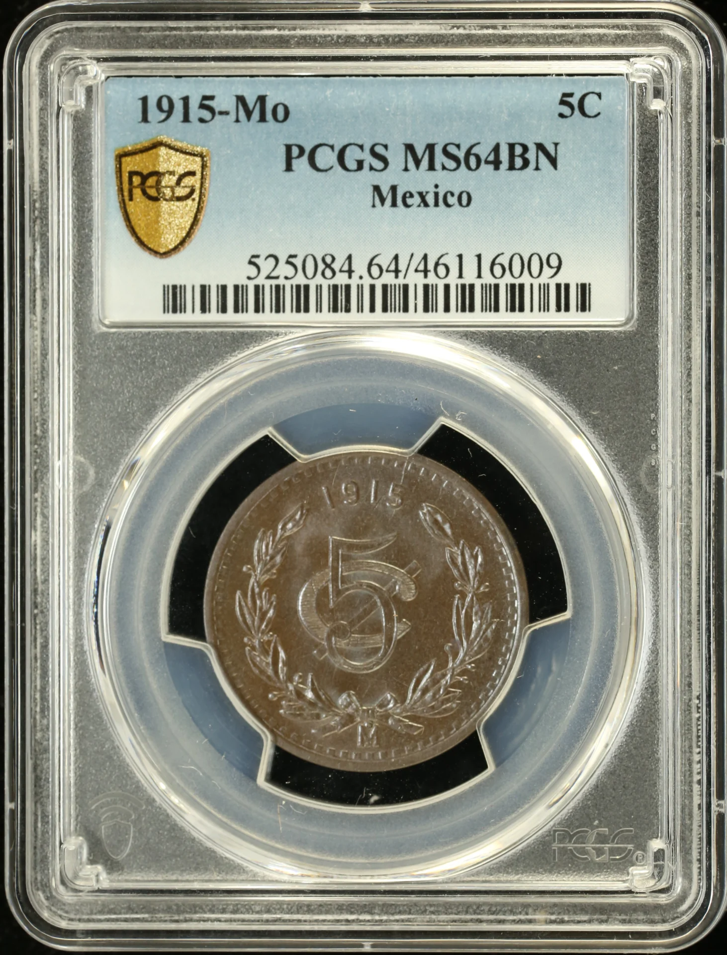 5 Centavo Mexican Coins Modern Silver & Minors Modern Silver & Minors 5 Centavo 1915 Mo PCGS MS64BN 0128406 Modern Silver & Minors 5 Centavo 1915 Mo PCGS MS64BN 0128406