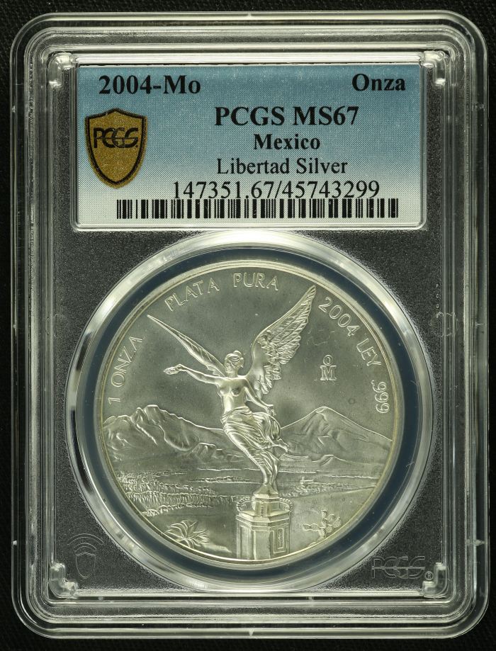 Modern Silver & Minors Onza 2004 Mo PCGS MS67 0128739Modern Silver & Minors Onza 2004 Mo PCGS MS67 0128739