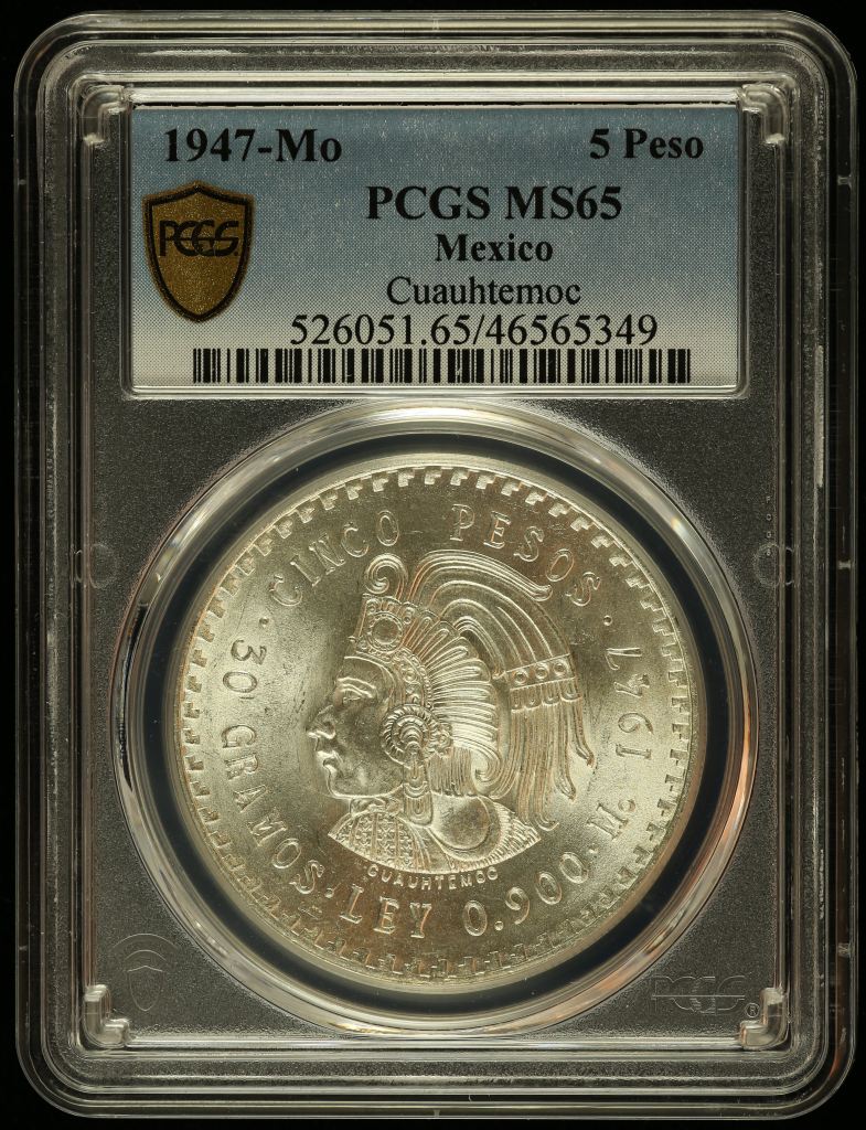 Modern Silver & Minors 5 Peso 1947 Mo PCGS MS65 0129024