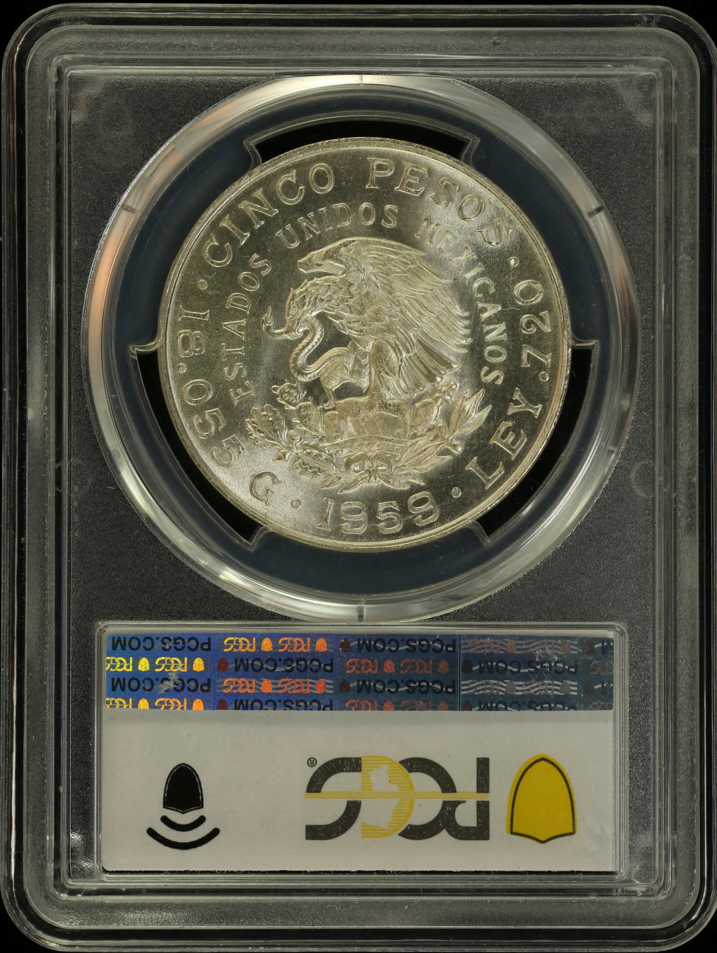 5 Peso Mexican Coins Modern Silver & Minors Modern Silver & Minors 5 Peso 1959 Mo PCGS MS66 0128948 Modern Silver & Minors 5 Peso 1959 Mo PCGS MS66 0128948Modern Silver & Minors 5 Peso 1959 Mo PCGS MS66 0128948 - Image 2