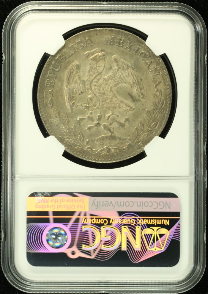 Zacatecas 8 Reales 1895 Zs FZ NGC AU58 0128321Zacatecas 8 Reales 1895 Zs FZ NGC AU58 0128321 - Image 2