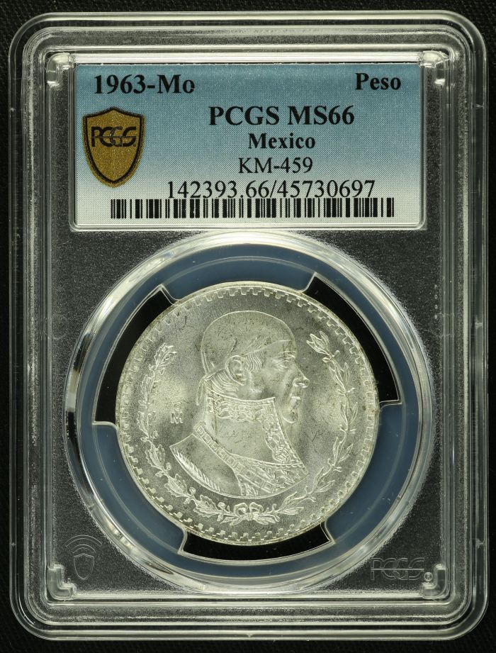 Modern Silver & Minors Peso 1963 Mo PCGS MS66 0129227Modern Silver & Minors Peso 1963 Mo PCGS MS66 0129227