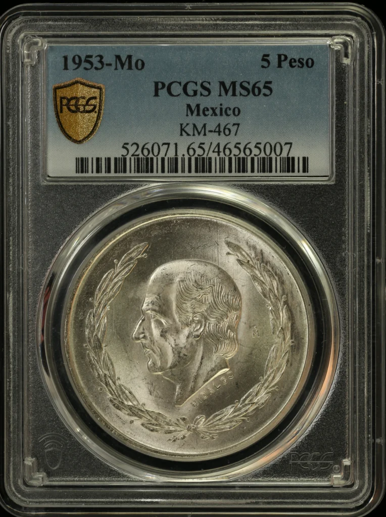 5 Peso Mexican Coins Modern Silver & Minors Modern Silver & Minors 5 Peso 1953 Mo PCGS MS65 0129471 Modern Silver & Minors 5 Peso 1953 Mo PCGS MS65 0129471