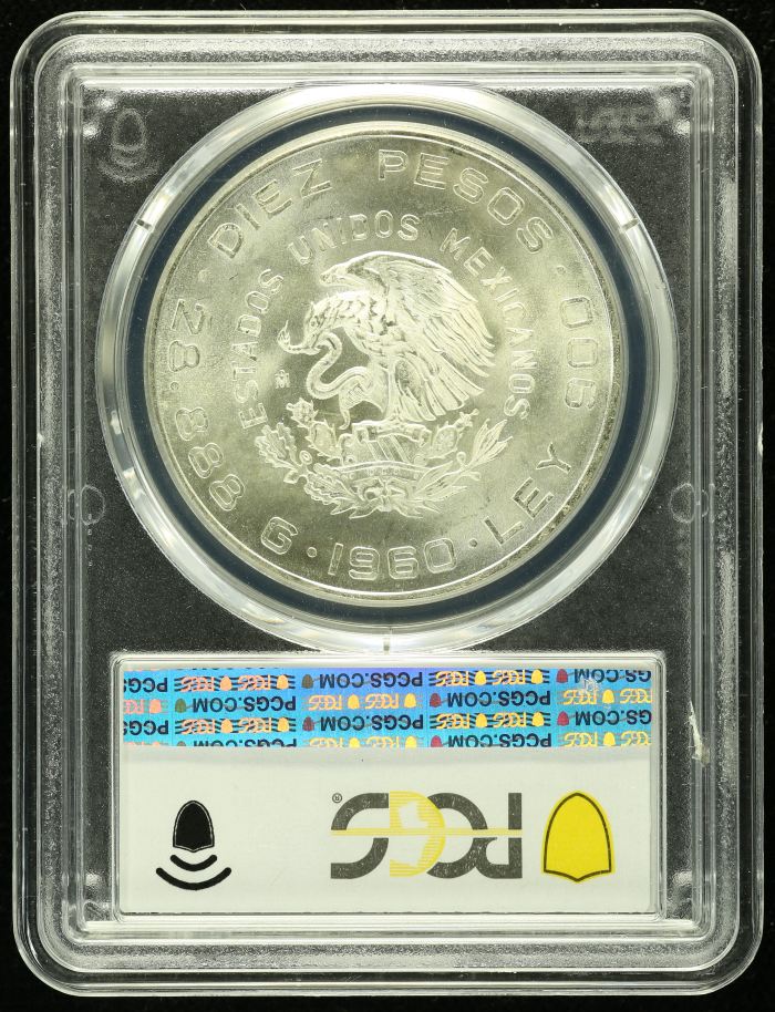Modern Silver & Minors 10 Peso 1960 Mo PCGS MS66 0128601Modern Silver & Minors 10 Peso 1960 Mo PCGS MS66 0128601 - Image 2