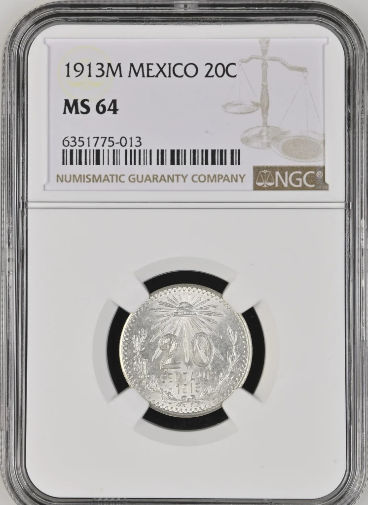 Modern Silver & Minors 20 Centavo 1913 M NGC MS64 0130048
