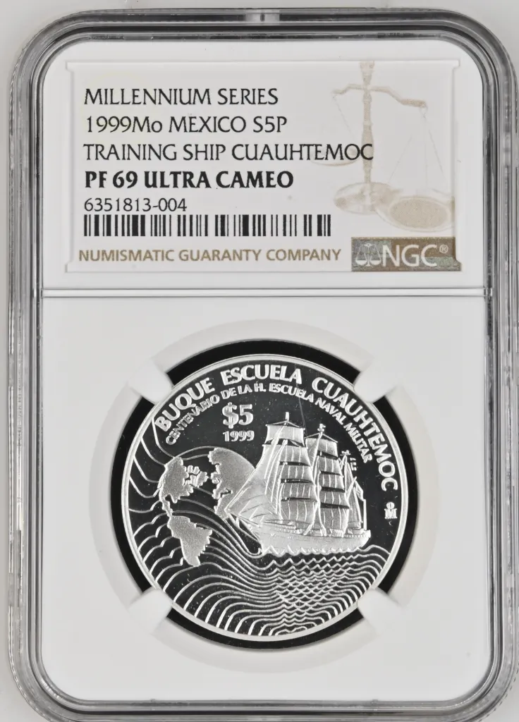 Modern Silver & Minors 5 Peso 1999 Mo NGC PF69 Ultra Cameo 0130204