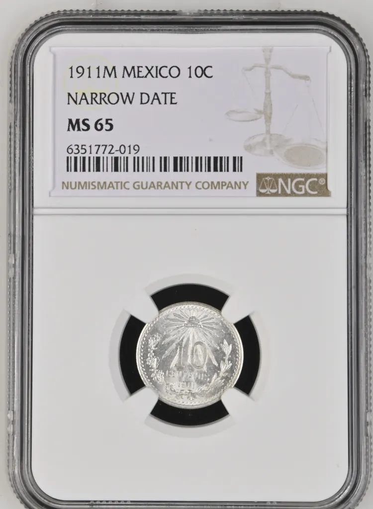 Modern Silver & Minors 10 Centavo 1911 M NGC MS65 0130225